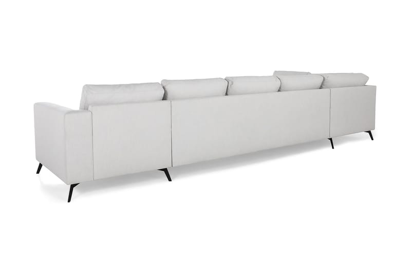 Ocean Lyx 6-sits Vänstervänd U-formad Soffa med Divan och Schäslong + Fotpall i Tyg - Ljusgrå - Möbler - Vardagsrum - Soffor - U-soffor
