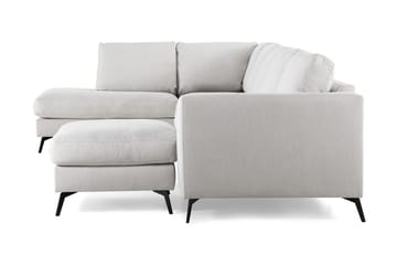 Ocean Lyx 6-sits Vänstervänd U-formad Soffa med Divan och Schäslong + Fotpall i Tyg - Ljusgrå - Möbler - Vardagsrum - Soffor - U-soffor