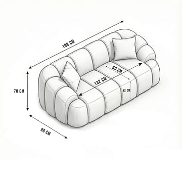 Octavio 2-sitssoffa 199x70x80 cm - turkos - Möbler - Vardagsrum - Soffor - 2-sits soffor