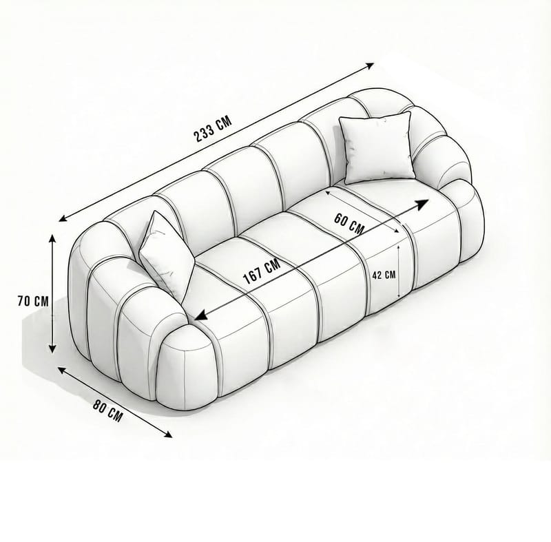 Octavio 3-sits Soffa Bubblig - Möbler - Vardagsrum - Soffor - 3-sits soffor