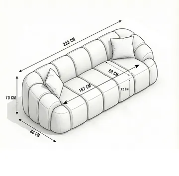 Octavio 3-sits Soffa Bubblig - Möbler - Vardagsrum - Soffor - 3-sits soffor
