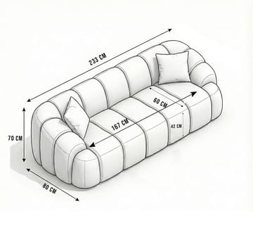 Octavio 3-sits Soffa Bubblig - Möbler - Vardagsrum - Soffor - 3-sits soffor