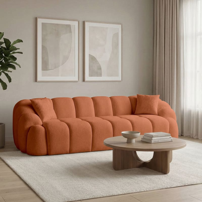 Octavio 4-sitssoffa 268x70x80 cm - kakel röd - Möbler - Vardagsrum - Soffor - 4-sits soffor