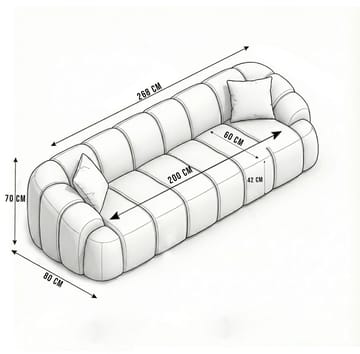 Octavio 4-sitssoffa 268x70x80 cm - Vit - Möbler - Vardagsrum - Soffor - 4-sits soffor