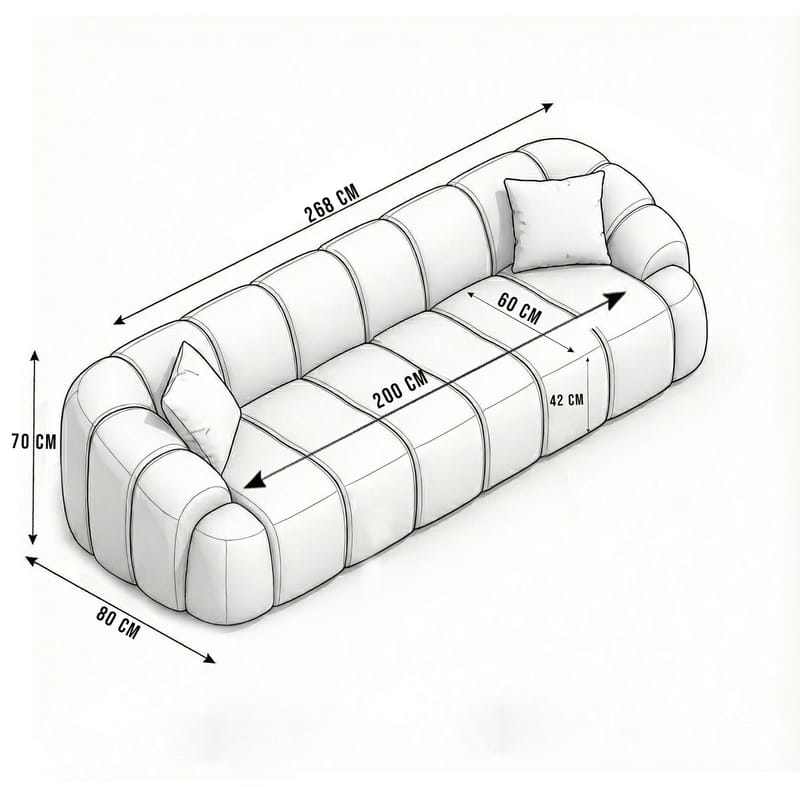 Octavio 4-sitssoffa 268x70x80 cm - Vit - Möbler - Vardagsrum - Soffor - 4-sits soffor
