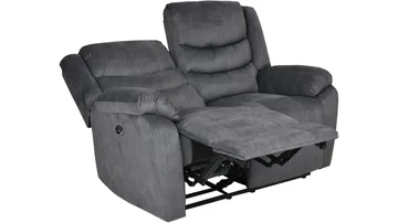 Olvani 2-sits Reclinersoffa i tyg elektrisk - Grå - Möbler - Vardagsrum - Soffor - Reclinersoffor & Biosoffor
