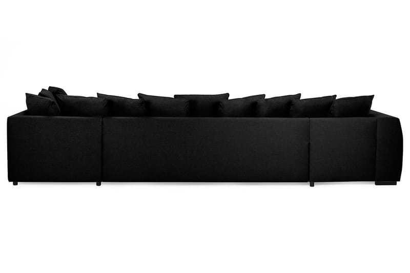 Optus 6-sits Högervänd U-formad Large Soffa med Divan och Schäslong i Tyg inkl Kuvertkuddar - Svart - Möbler - Vardagsrum - Soffor - U-soffor