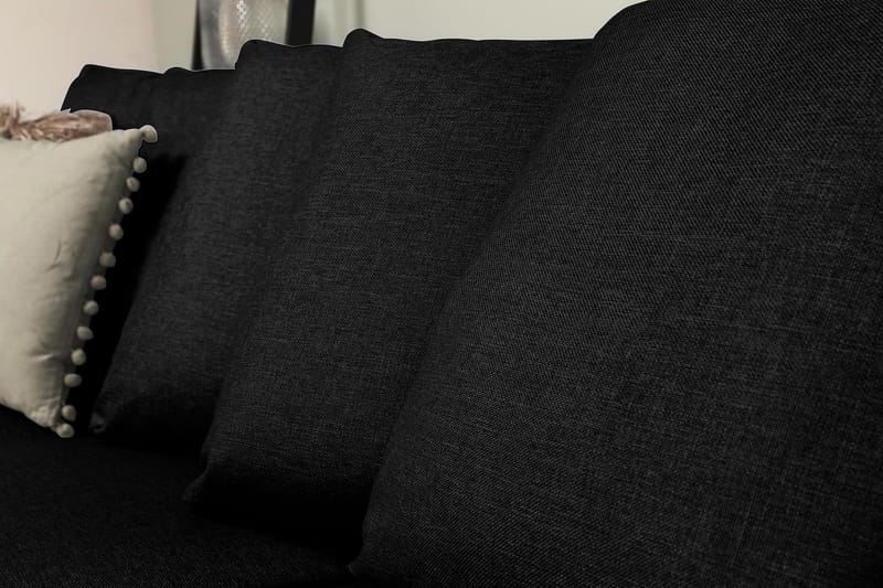 Optus 6-sits Högervänd U-formad Large Soffa med Divan och Schäslong i Tyg inkl Kuvertkuddar - Svart - Möbler - Vardagsrum - Soffor - U-soffor
