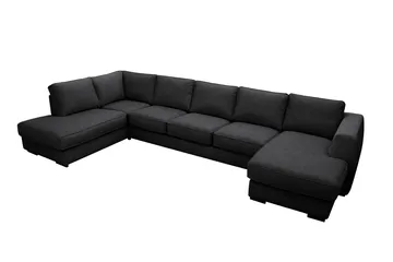 Optus 6-sits U-soffa med Divan och schäslong höger - Svart - Möbler - Vardagsrum - Soffor - U-soffor