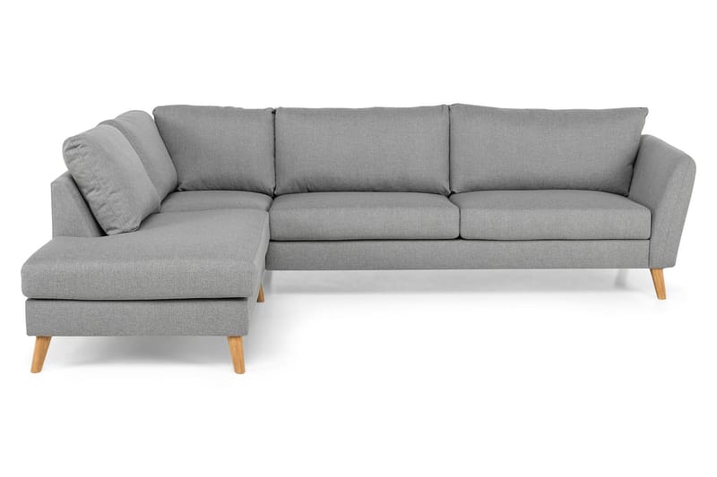 OSCAR Divansoffa 3-sits Vänster Grovvävt tyg Blå - Divansoffa & schäslong