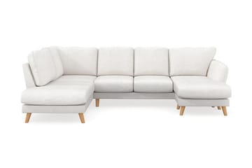 OSCAR LYX U-soffa med Divan Höger Vit Bouclé