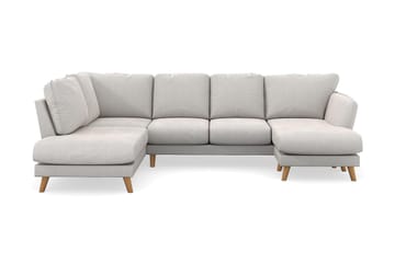 OSCAR LYX U-soffa med Divan Höger Vit Sammet