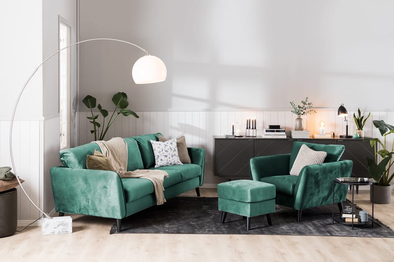 OSCAR Sammetssoffa 2-sits Grön -   - Sammetssoffor - 2-sits soffor