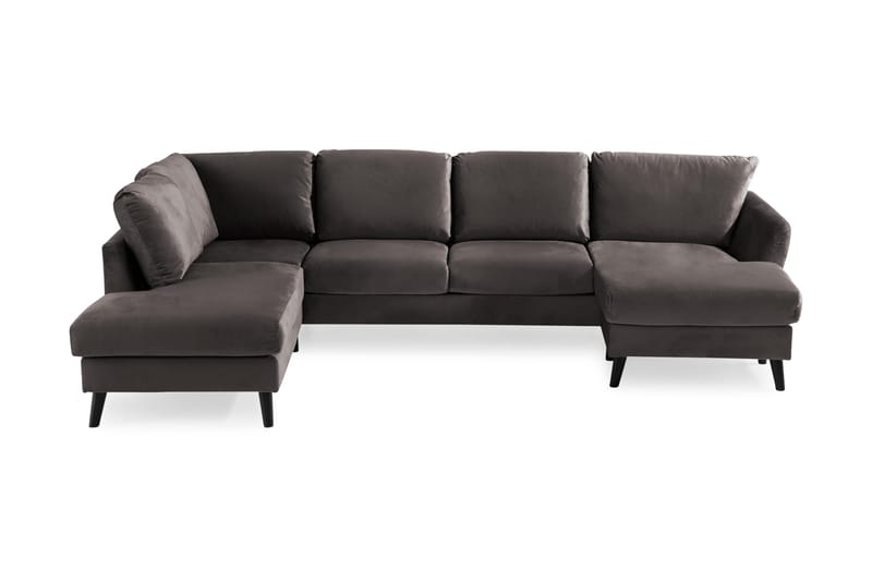 OSCAR U-soffa med Divan Höger Mörkgrå - U-soffor - Sammetssoffor