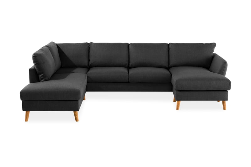 OSCAR U-soffa med Divan Höger Svart - U-soffor