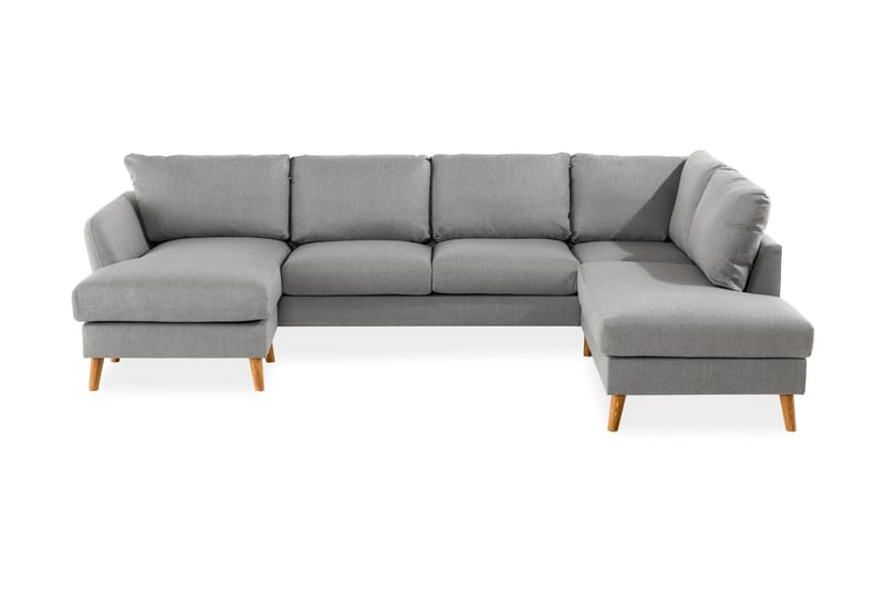 OSCAR U-soffa med Divan Vänster Ljusgrå - U-soffor