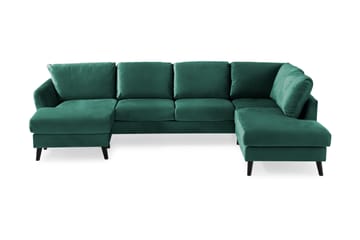 OSCAR U-soffa med Divan Vänster Sammet Grön