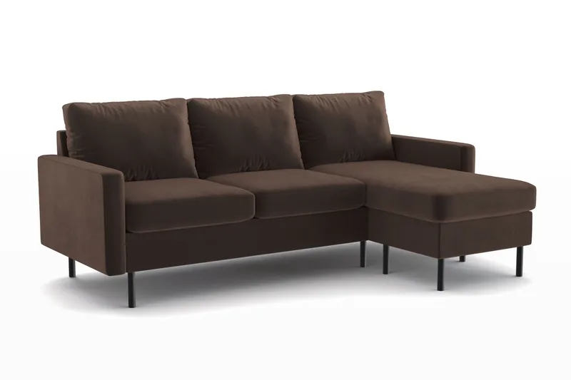 Peppe 3-sits Vändbar L-formad Divansoffa i Manchester - Brun - Möbler - Vardagsrum - Soffor - Divansoffa & schäslong