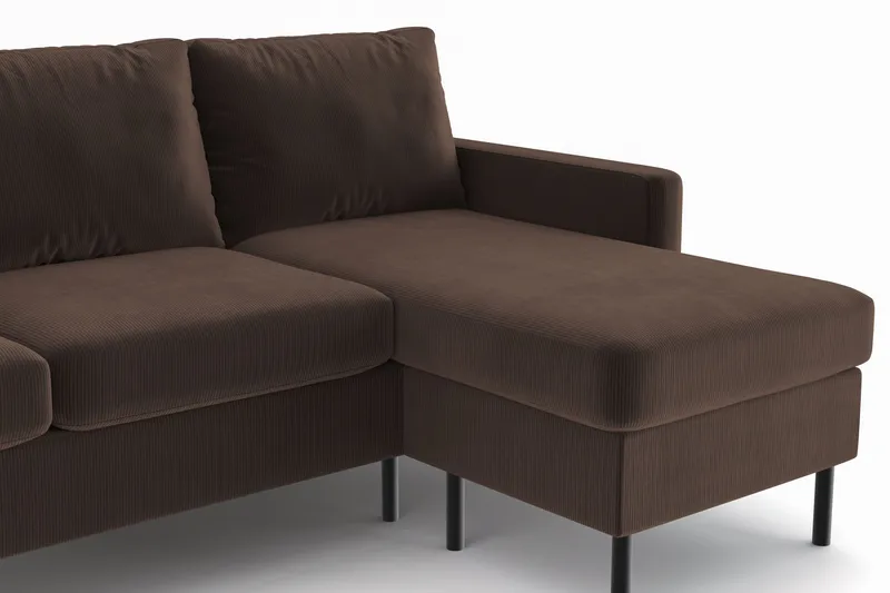 Peppe 3-sits Vändbar L-formad Divansoffa i Manchester - Brun - Möbler - Vardagsrum - Soffor - Divansoffa & schäslong