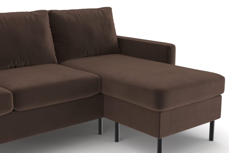 Peppe 3-sits Vändbar L-formad Divansoffa i Manchester - Brun - Möbler - Vardagsrum - Soffor - Divansoffa & schäslong