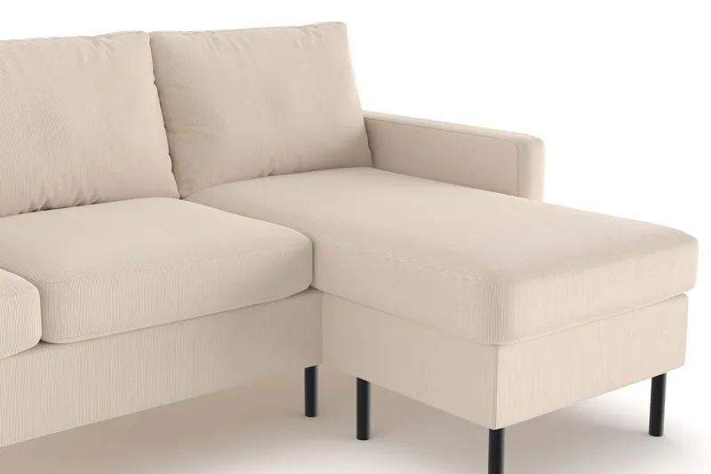 Peppe 3-sits Vändbar L-formad Divansoffa i Manchester - Greige - Möbler - Vardagsrum - Soffor - Divansoffa & schäslong