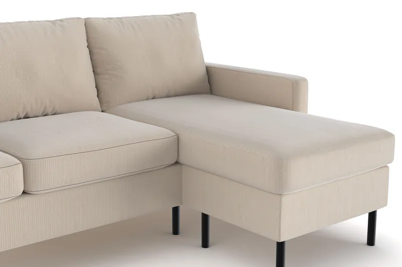 Peppe 3-sits Vändbar L-formad Divansoffa i Manchester - Greige - Möbler - Vardagsrum - Soffor - Divansoffa & schäslong