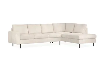 Peppe 4-sits Högervänd L-formad Schäslongsoffa i Manchester - Beige - Möbler - Vardagsrum - Soffor - Divansoffa & schäslong