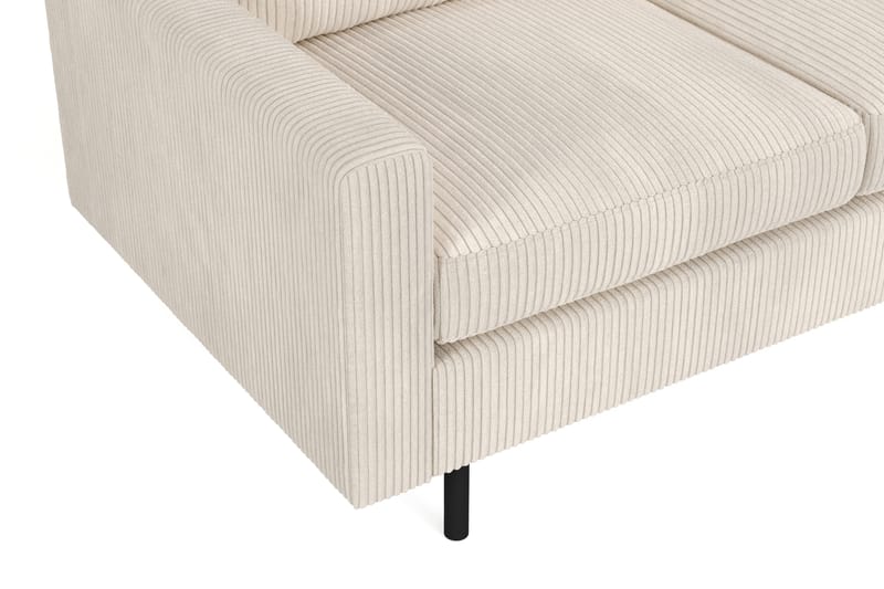 Peppe 4-sits Högervänd L-formad Schäslongsoffa i Manchester - Beige - Möbler - Vardagsrum - Soffor - Divansoffa & schäslong