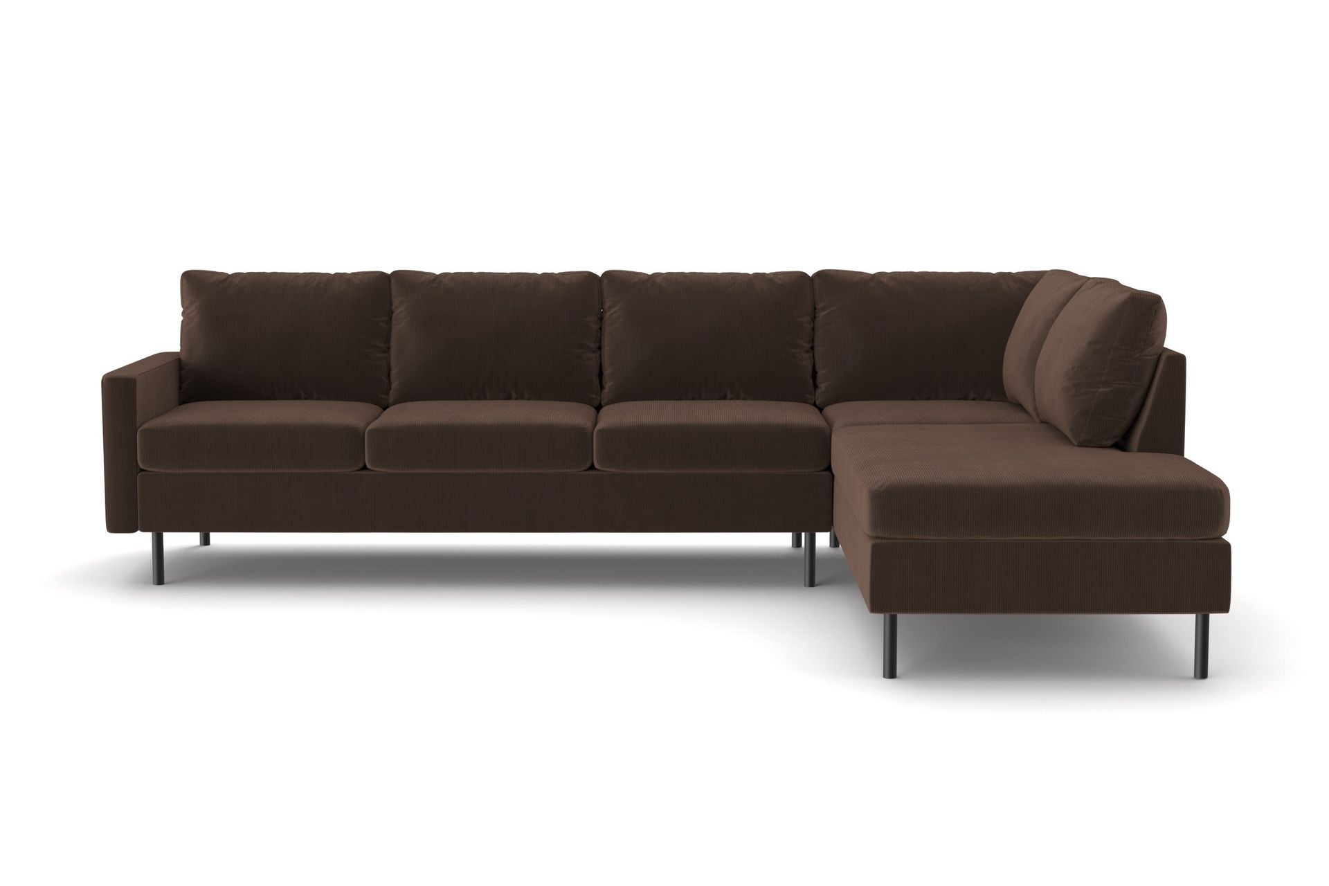 peppe 4-sits högervänd l-formad schäslongsoffa i manchester - brun