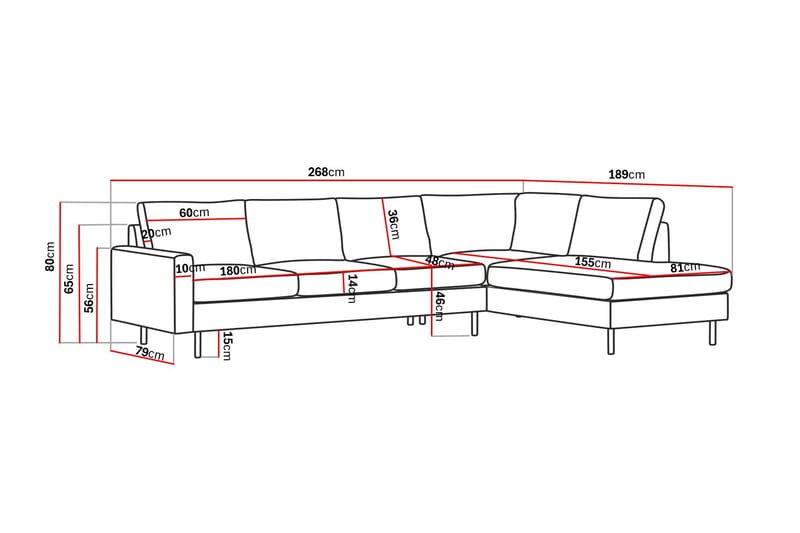 Peppe 4-sits Högervänd L-formad Schäslongsoffa i Manchester - Greige - Möbler - Vardagsrum - Soffor - Divansoffa & schäslong