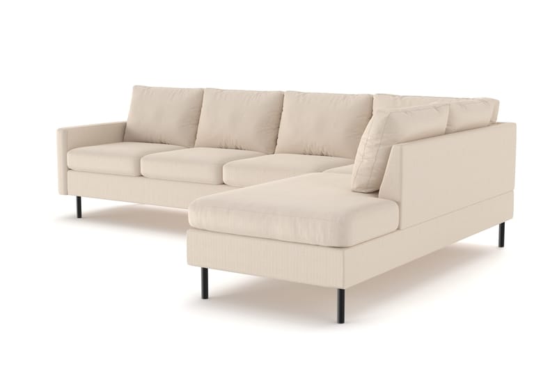 Peppe 4-sits Högervänd L-formad Schäslongsoffa i Manchester - Greige - Möbler - Vardagsrum - Soffor - Divansoffa & schäslong