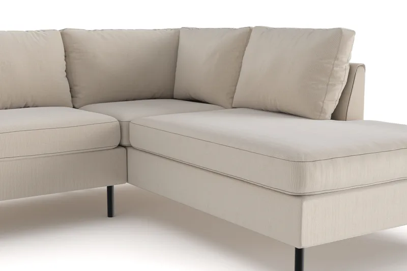 Peppe 4-sits Högervänd L-formad Schäslongsoffa i Manchester - Greige - Möbler - Vardagsrum - Soffor - Divansoffa & schäslong