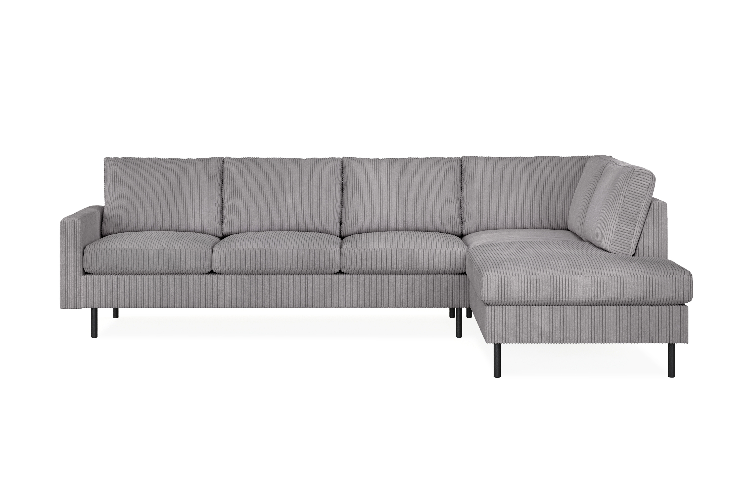 peppe 4-sits högervänd l-formad schäslongsoffa i manchester - mörkgrå