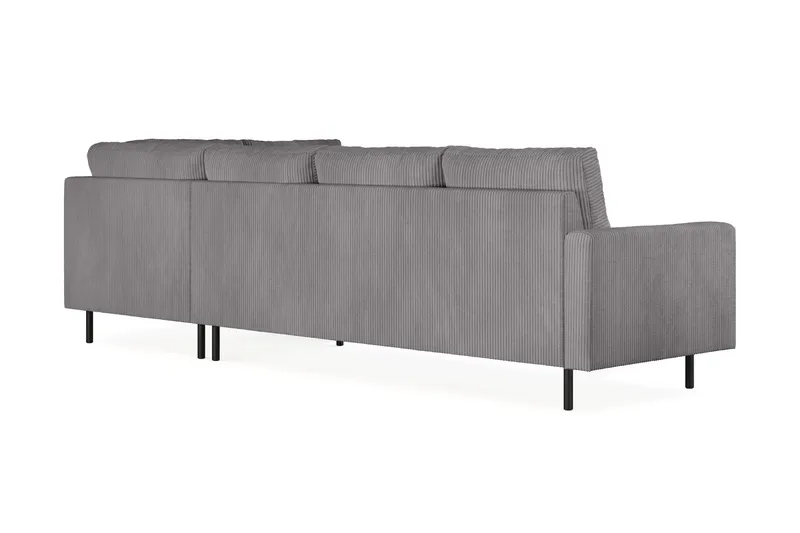 Peppe 4-sits Högervänd L-formad Schäslongsoffa i Manchester - Mörkgrå - Möbler - Vardagsrum - Soffor - Divansoffa & schäslong