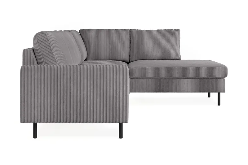 Peppe 4-sits Högervänd L-formad Schäslongsoffa i Manchester - Mörkgrå - Möbler - Vardagsrum - Soffor - Divansoffa & schäslong