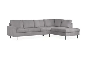 Peppe 4-sits Högervänd L-formad Schäslongsoffa i Manchester - Mörkgrå - Möbler - Vardagsrum - Soffor - Divansoffa & schäslong