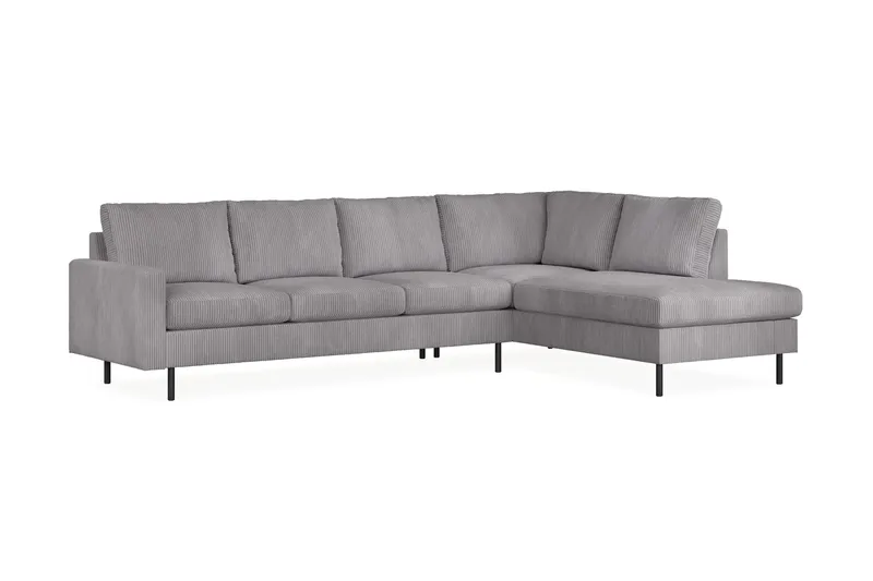 Peppe 4-sits Högervänd L-formad Schäslongsoffa i Manchester - Mörkgrå - Möbler - Vardagsrum - Soffor - Divansoffa & schäslong
