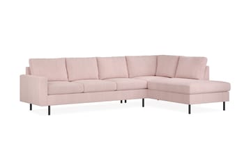 Peppe 4-sits Högervänd L-formad Schäslongsoffa i Manchester - Rosa - Möbler - Vardagsrum - Soffor - Divansoffa & schäslong