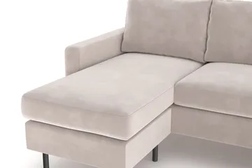 Peppe 4-sits Högervänd U-formad Soffa med Divan och Schäslong i Manchester - Beige - Möbler - Vardagsrum - Soffor - Sammetssoffor