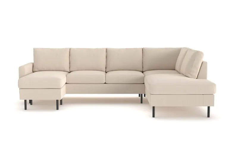 Peppe 4-sits Högervänd U-formad Soffa med Divan och Schäslong i Manchester, Greige