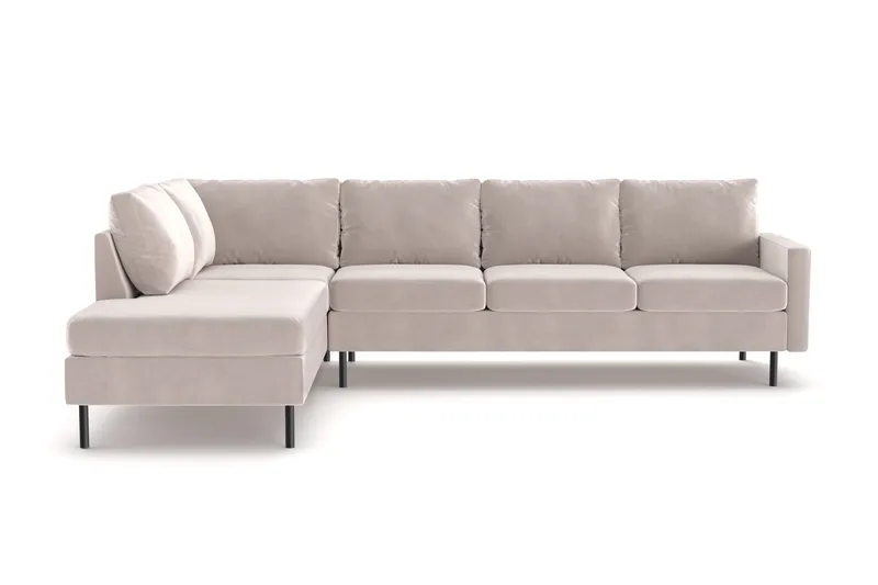 Peppe 4-sits Vänstervänd L-formad Schäslongsoffa i Manchester, Beige