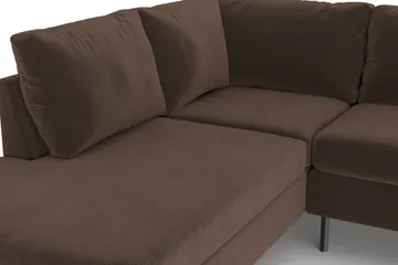 Peppe 4-sits Vänstervänd L-formad Schäslongsoffa i Manchester - Brun - Möbler - Vardagsrum - Soffor - Divansoffa & schäslong