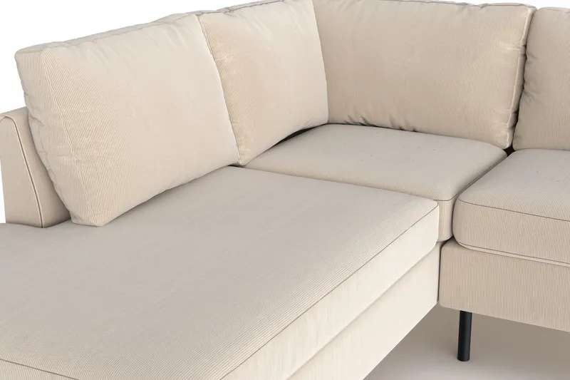 Peppe 4-sits Vänstervänd L-formad Schäslongsoffa i Manchester - Greige - Möbler - Vardagsrum - Soffor - Divansoffa & schäslong