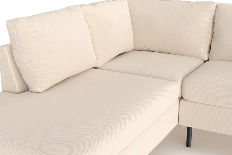 Peppe 4-sits Vänstervänd L-formad Schäslongsoffa i Manchester - Greige - Möbler - Vardagsrum - Soffor - Divansoffa & schäslong