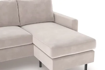 Peppe 4-sits Vänstervänd U-formad Soffa med Divan och Schäslong i Manchester - Beige - Möbler - Vardagsrum - Soffor - Sammetssoffor