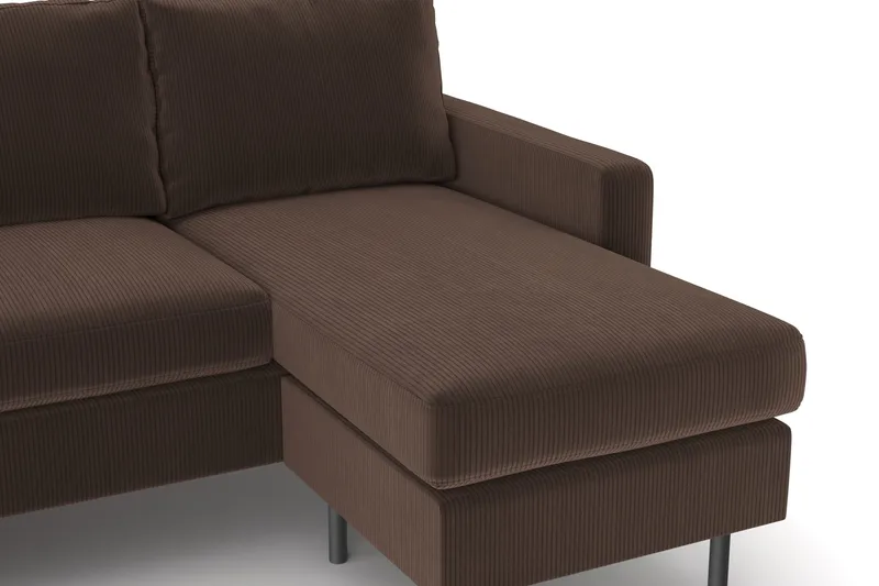 Peppe 4-sits Vänstervänd U-formad Soffa med Divan och Schäslong i Manchester - Brun - Möbler - Vardagsrum - Soffor - U-soffor