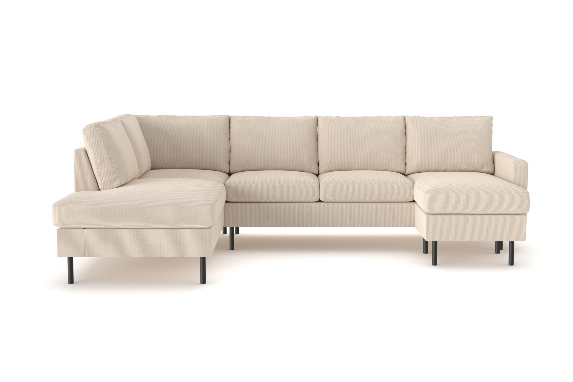 peppe 4-sits vänstervänd u-formad soffa med divan och schäslong i manchester - greige