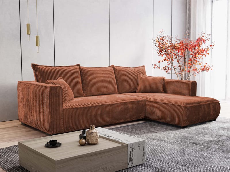 Puente 4-sits Soffa med divan - brun - Möbler - Vardagsrum - Soffor - Hörnsoffor