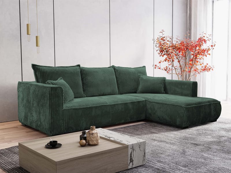 Puente 4-sits Soffa med divan - mörkgrön - Möbler - Vardagsrum - Soffor - Hörnsoffor
