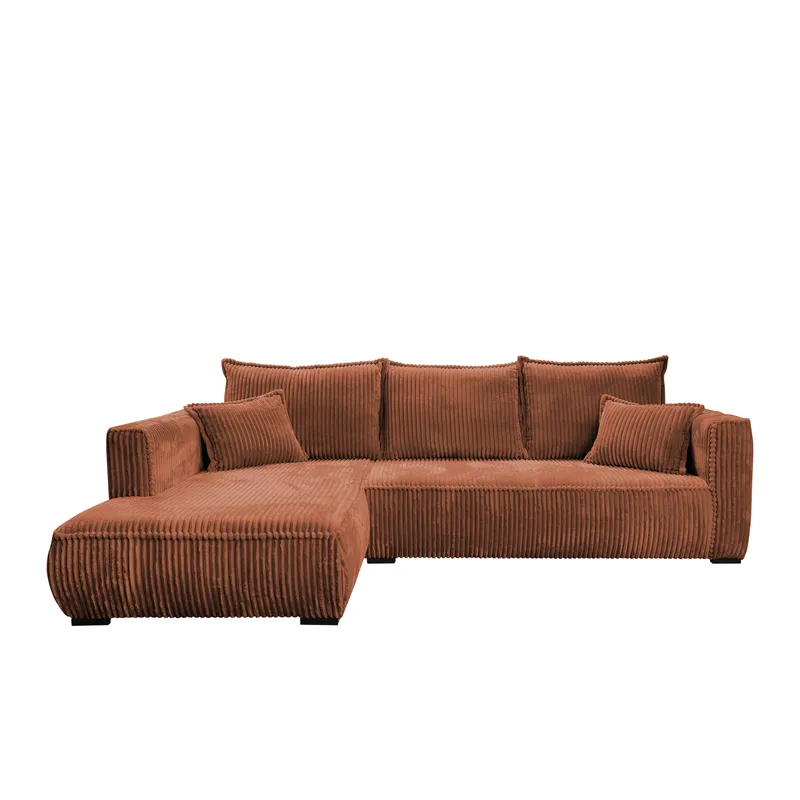 Puente 4-sits Soffa med divan, rostbrun